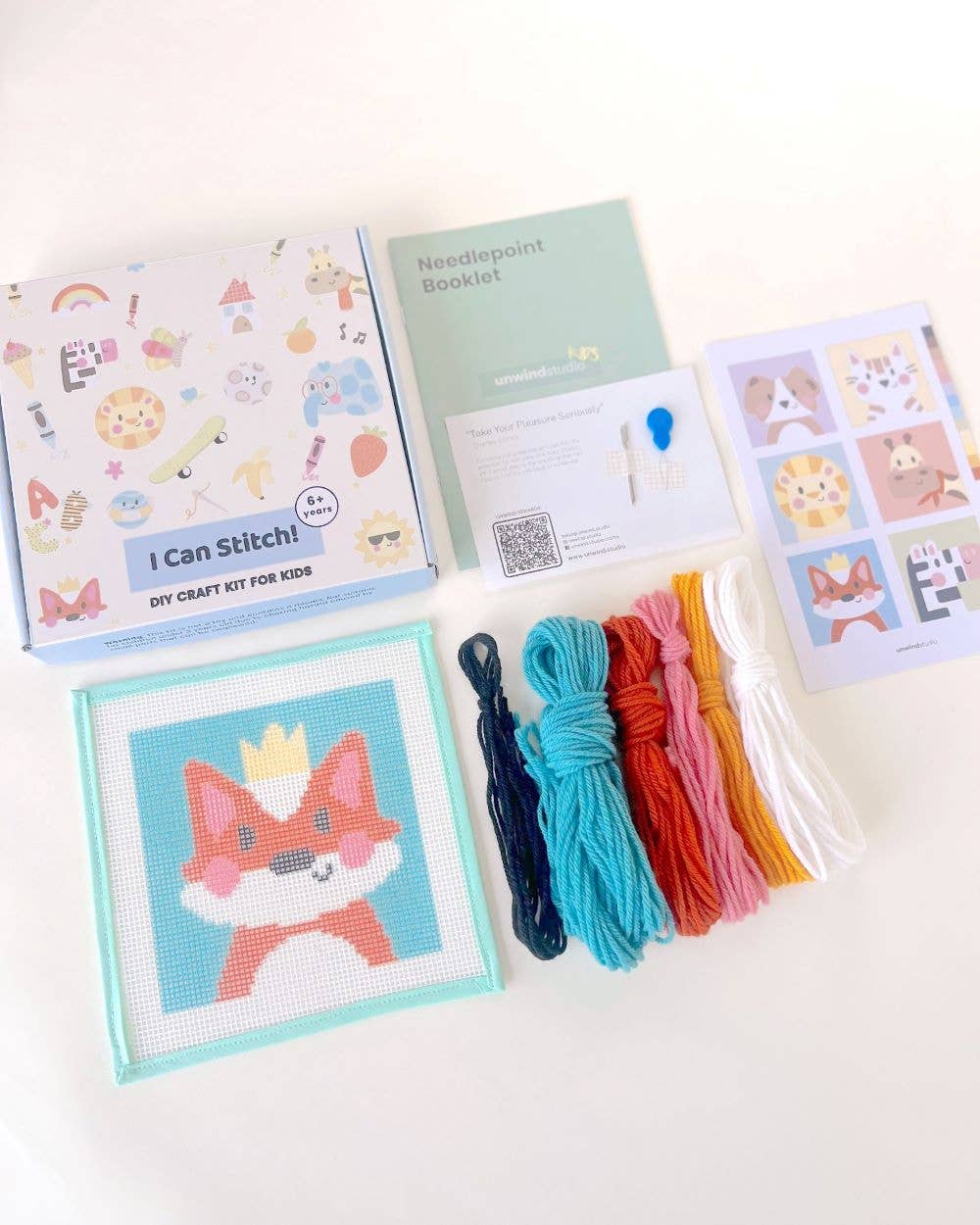 Florence, the Fox - Needlepoint Kit for Kids - homesewn