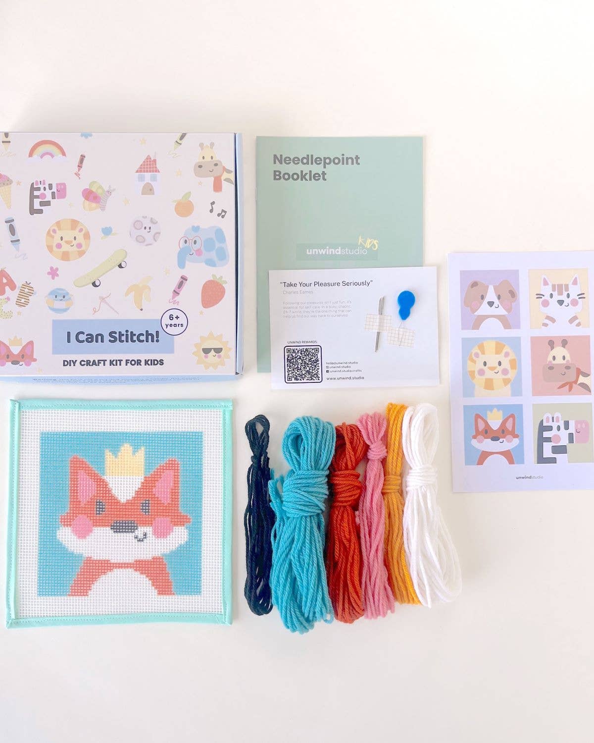 Florence, the Fox - Needlepoint Kit for Kids - homesewn