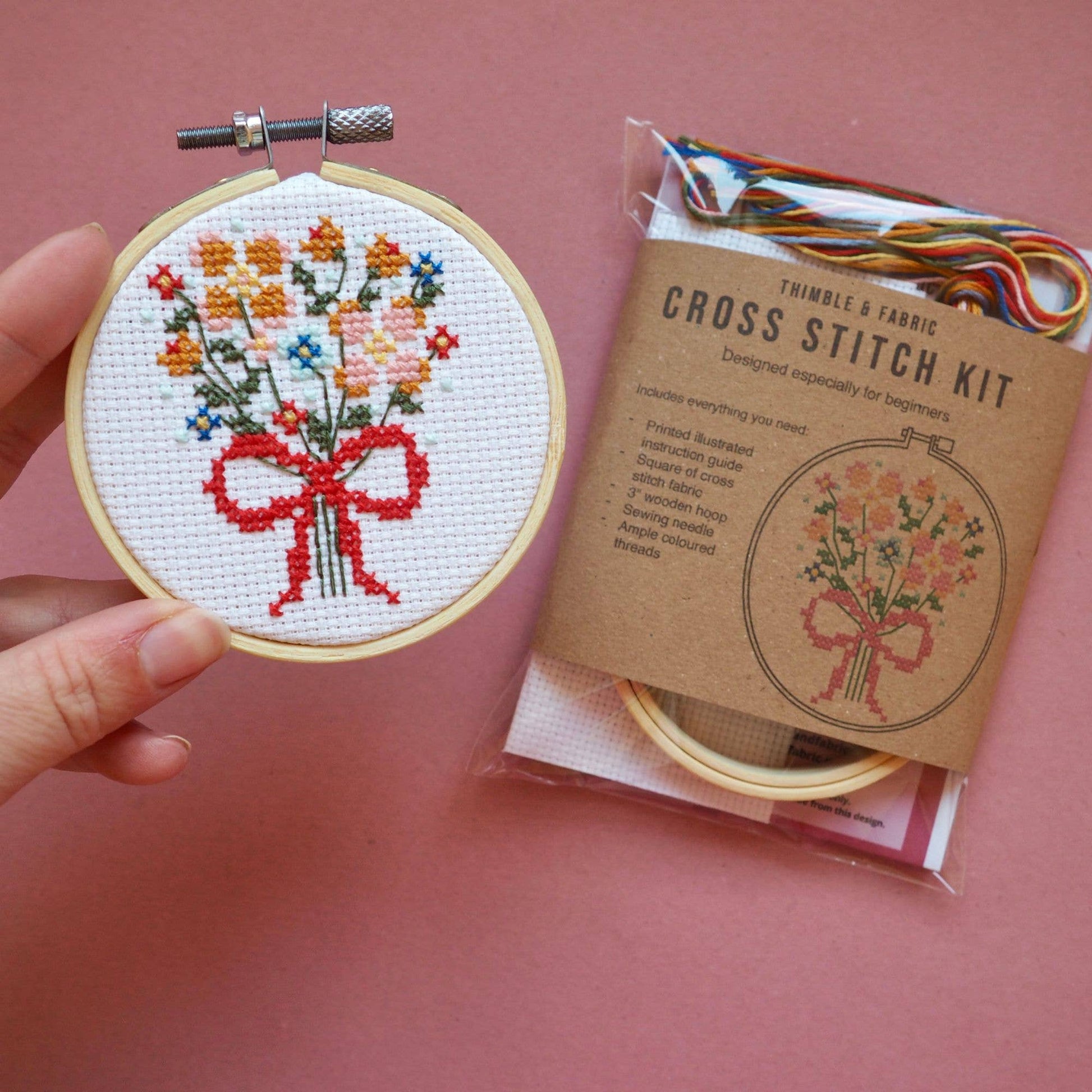 Flower Bouquet Mini Cross Stitch Kit - homesewn