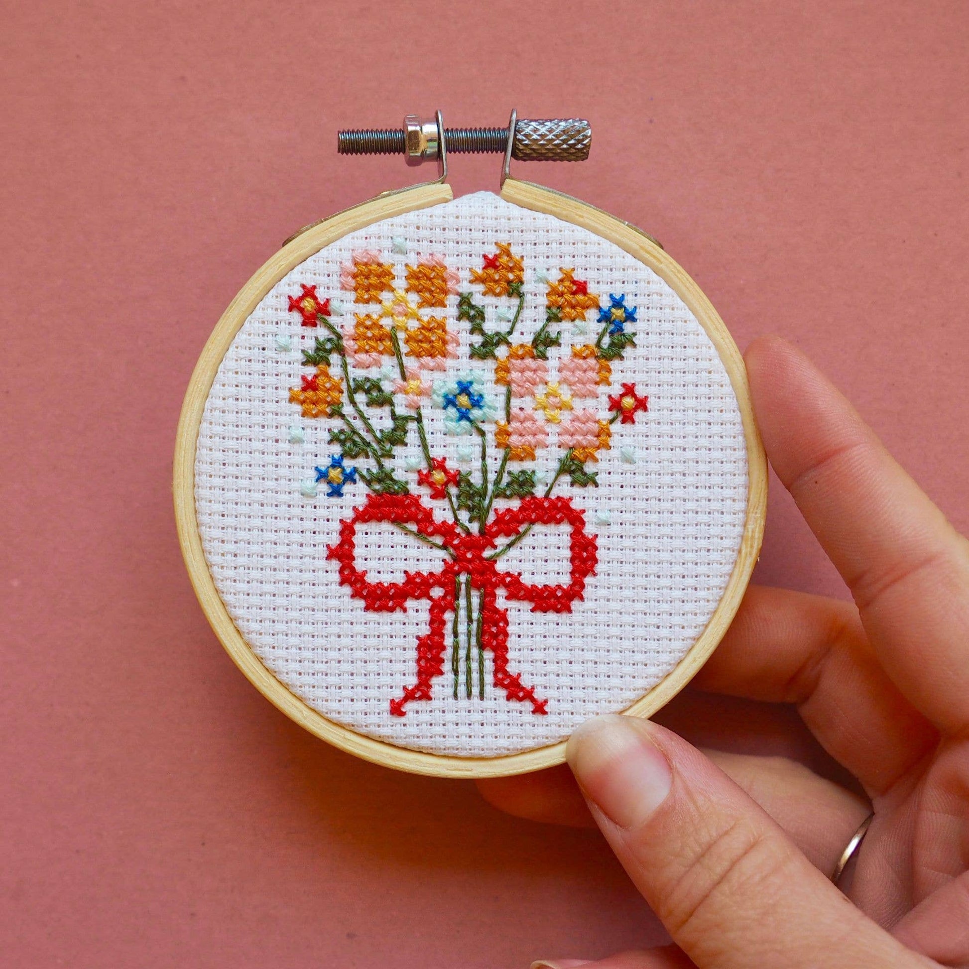 Flower Bouquet Mini Cross Stitch Kit - homesewn
