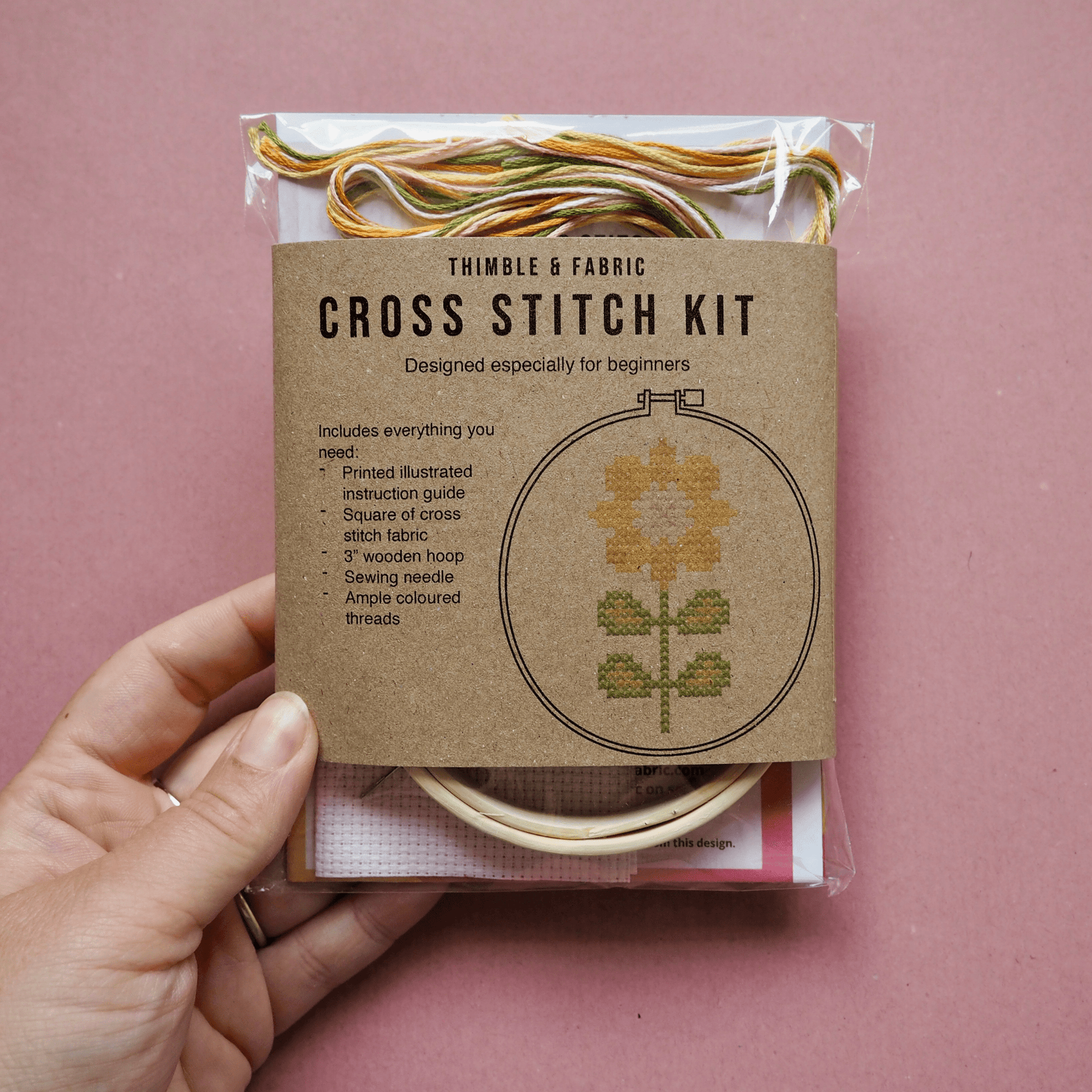 Flower Mini Cross Stitch Kit - homesewn