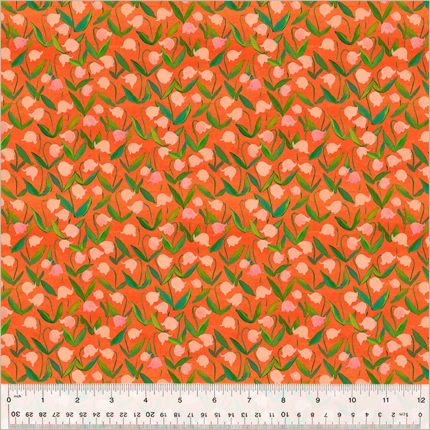 Flowerbed - Coral - By Hand - Heather Ross - homesewn