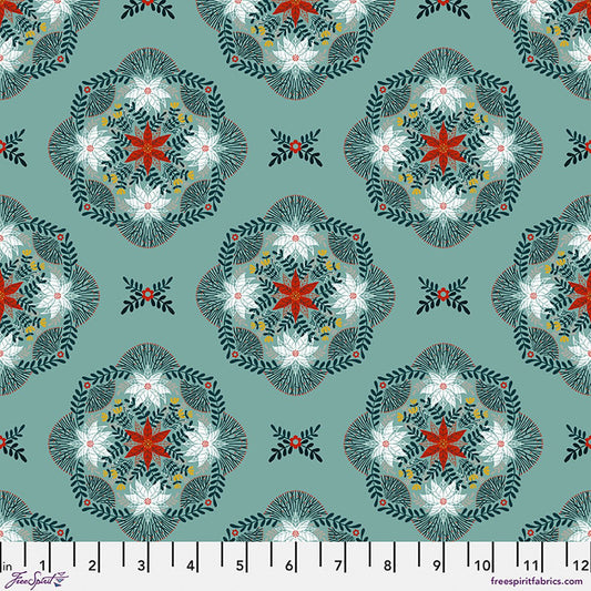 Flowers in the Thicket - Teal - Silent Night - homesewn