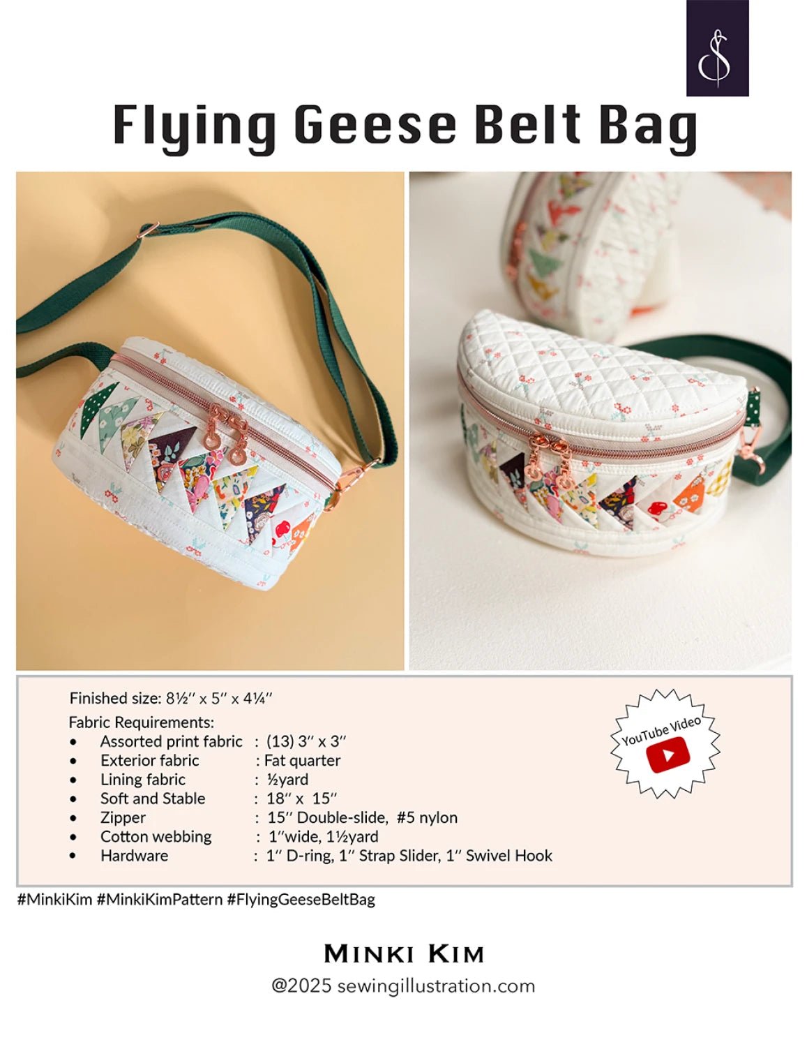 Flying Geese Belt Bag - Printed Sewing Pattern - homesewn