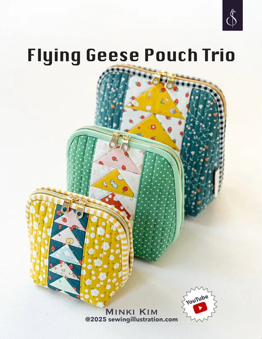 Flying Geese Pouch Trio - Printed Sewing Pattern - homesewn