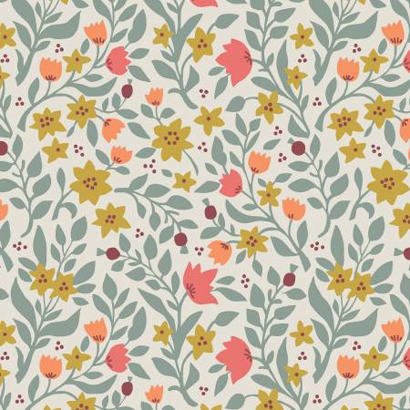 Folk Floral All Over - Cream - A670 - 1 - homesewn