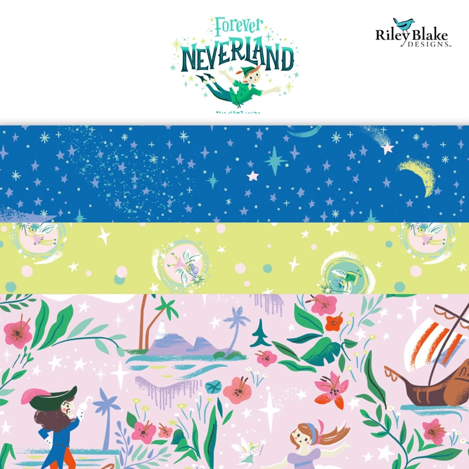 Forever Neverland 2 - 1/2in Strips - 40pc bundle - homesewn