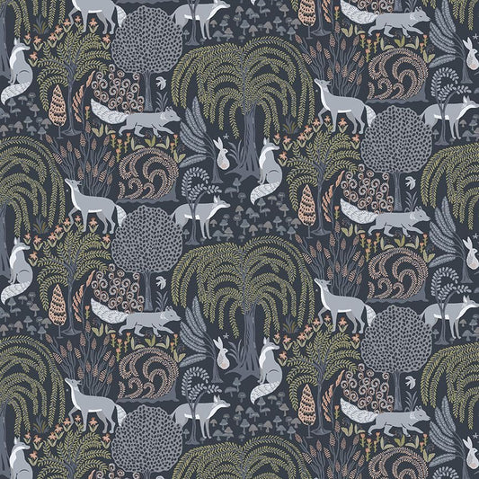 Foxy Time - Stone - Secret Forest - homesewn