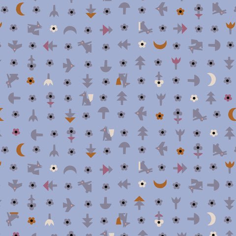 Free Bird Blue ORGANIC - Fern Grove QUILTING COTTON fabric - homesewn