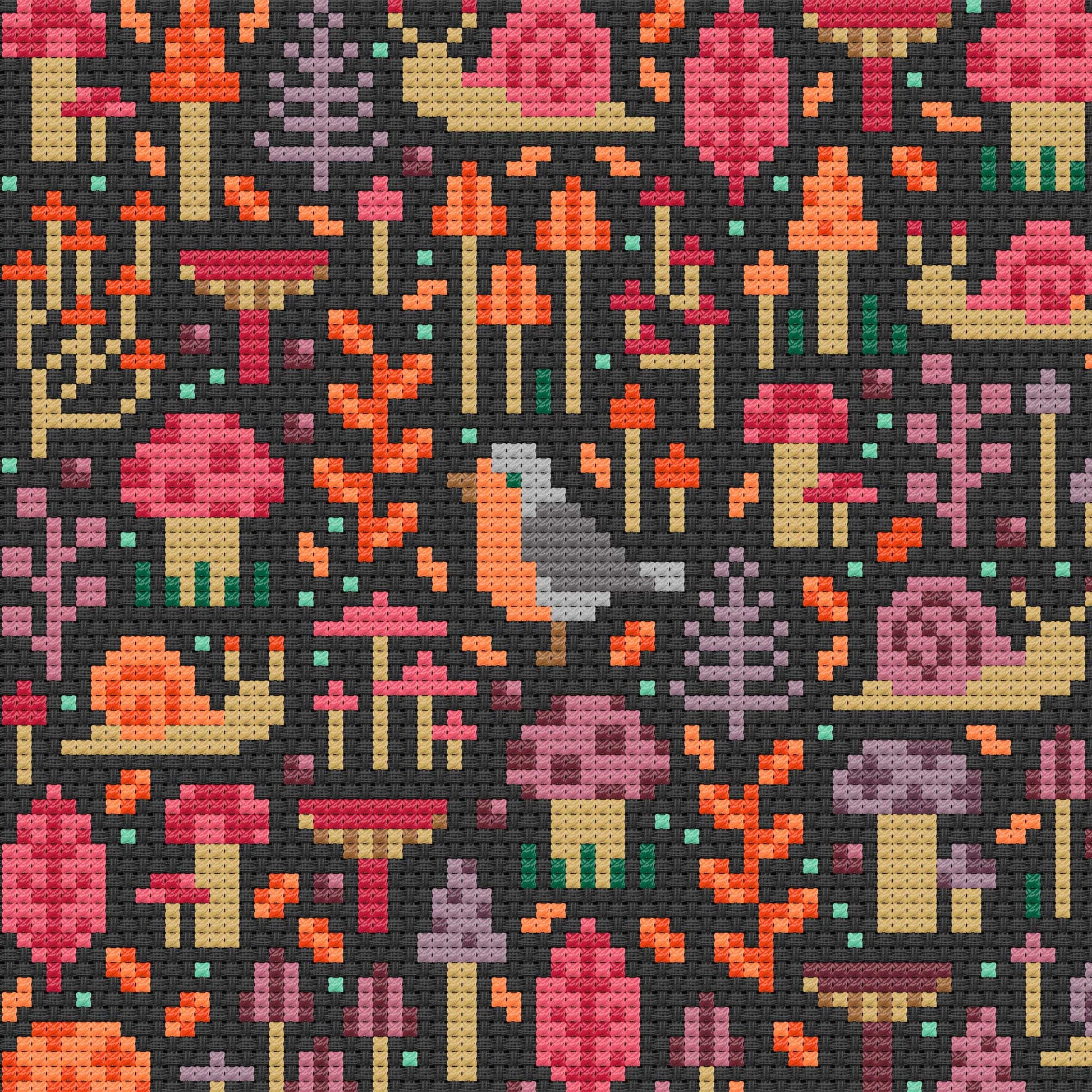 Fungi Garden Cross Stitch Kit - homesewn