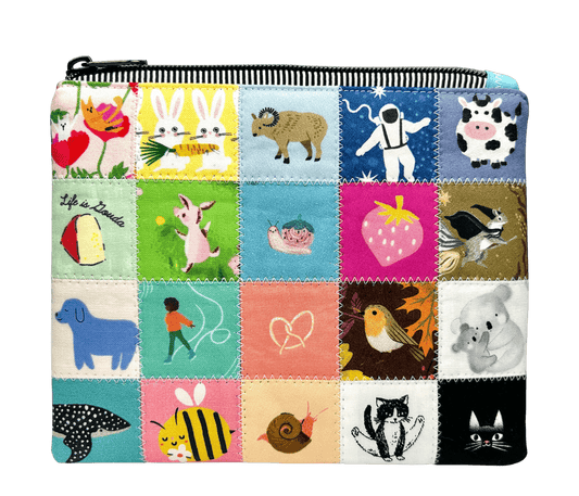 Fussy Cut Patchwork Zipper Pouch with Christina Miller from Fabric - Pop - homesewn
