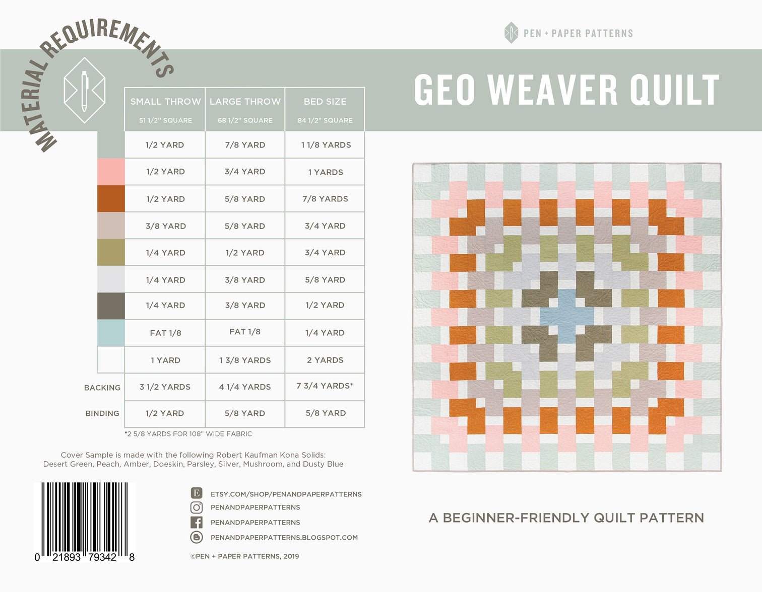 Geo Weaver Quilt Pattern - homesewn