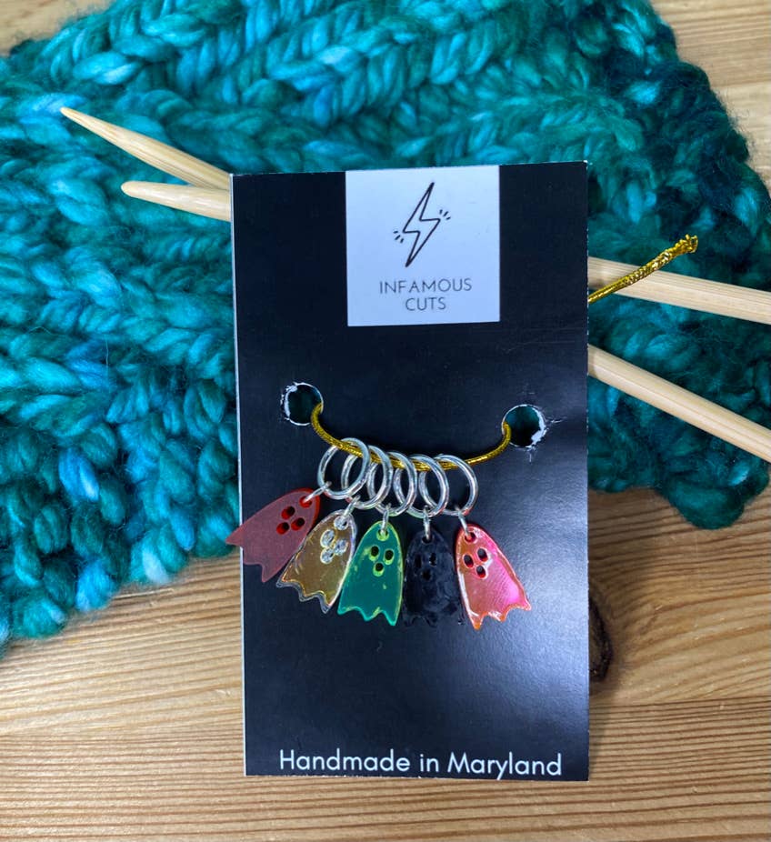 Ghost Halloween Knitting Stitch Markers - homesewn