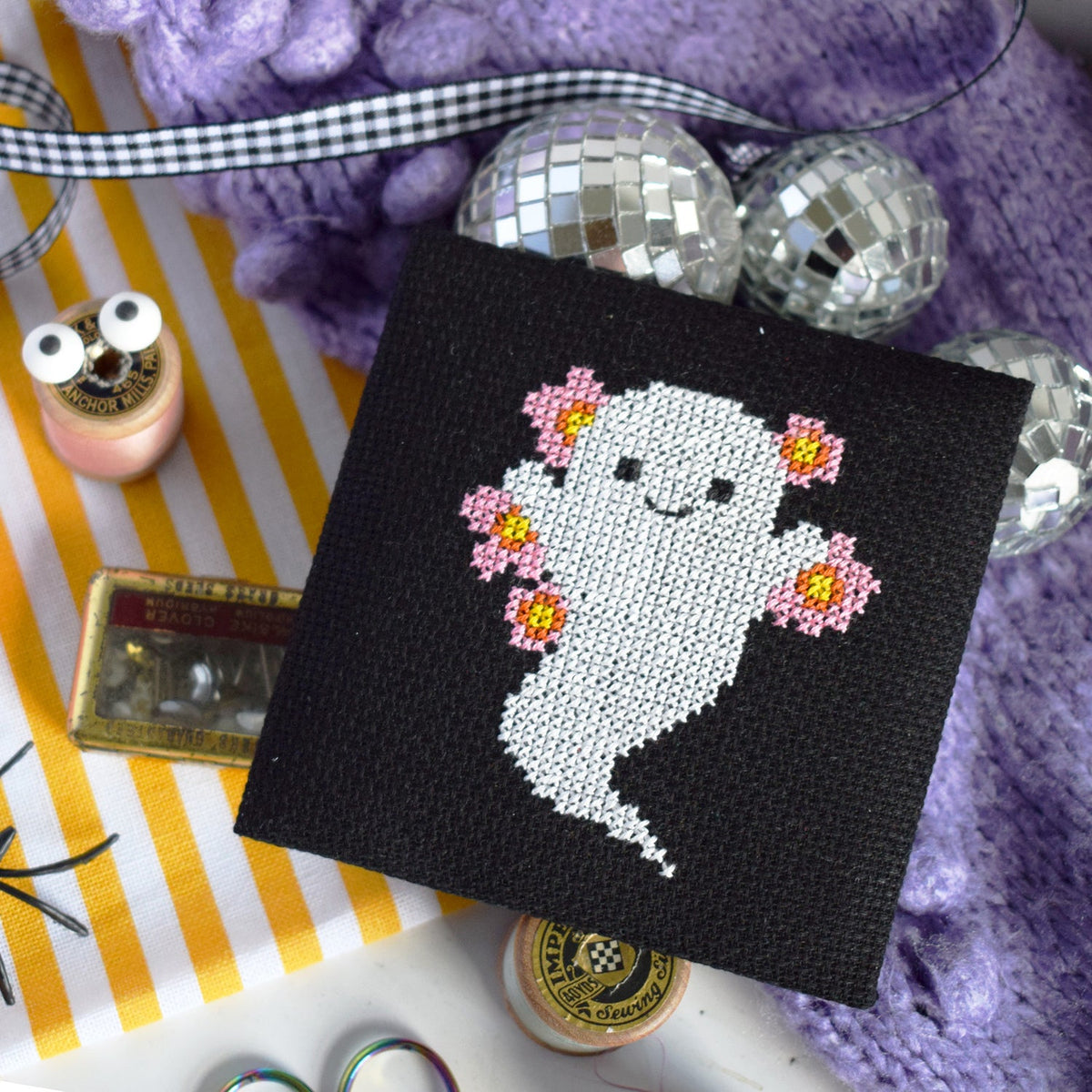 Ghost Mini Cross Stitch Kit