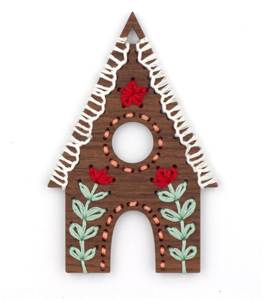 Gingerbread House - DIY Stitched Ornament Kit - homesewn