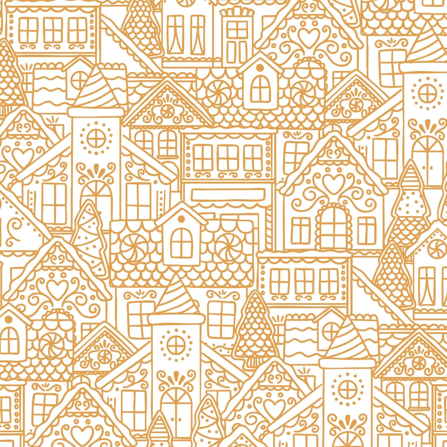 Gingerbread Village - Gold - Jolly Tidings - homesewn