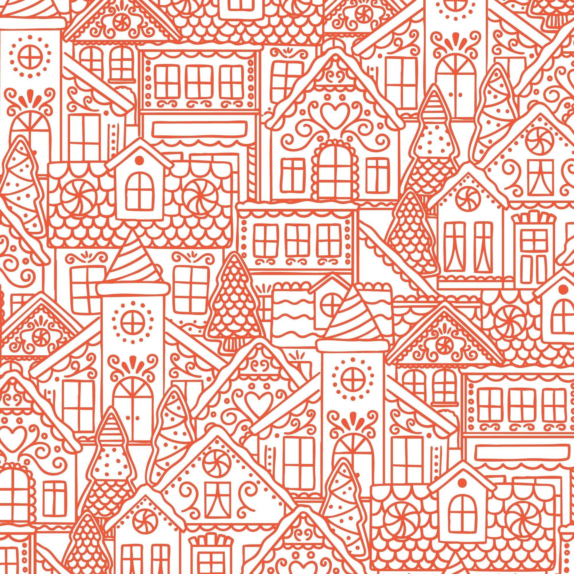Gingerbread Village - Red - Jolly Tidings - homesewn