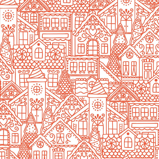 Gingerbread Village - Red - Jolly Tidings - homesewn