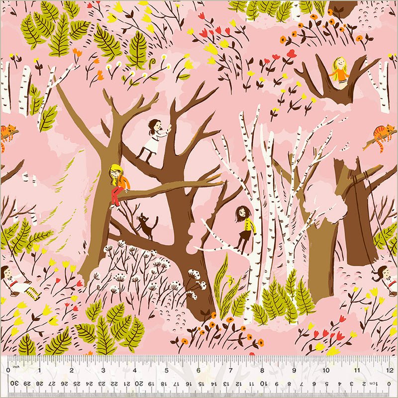 Girls in Trees - Pink - Heather Ross Studio Edit - homesewn
