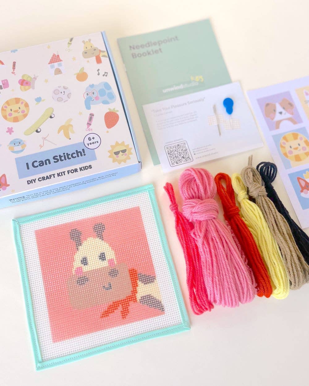 Gloria, the Giraffe - Needlepoint Kit for Kids - homesewn