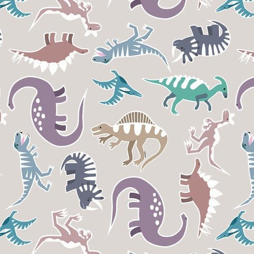 Glow Dinosaurs - Grey - homesewn
