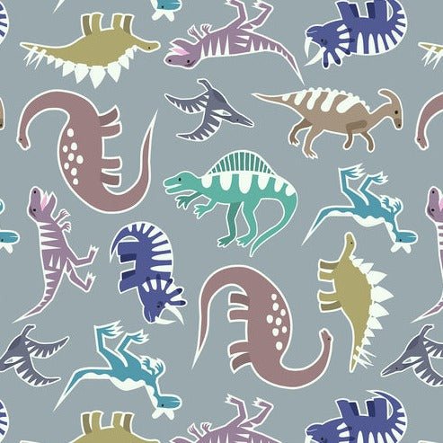 Glow Dinosaurs - Light Blue - homesewn