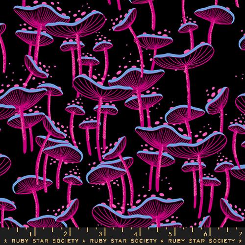 Glow Garden Fungi Black - homesewn