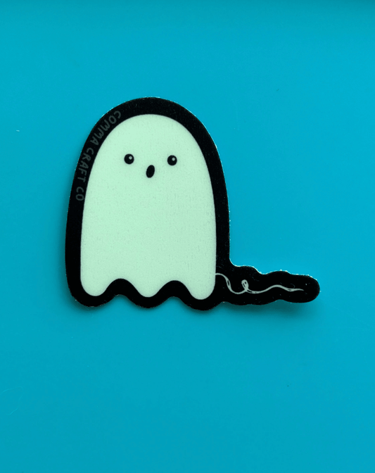 Glow in the Dark Vinyl Sticker - Ghost Yarn Knitting Crochet - homesewn