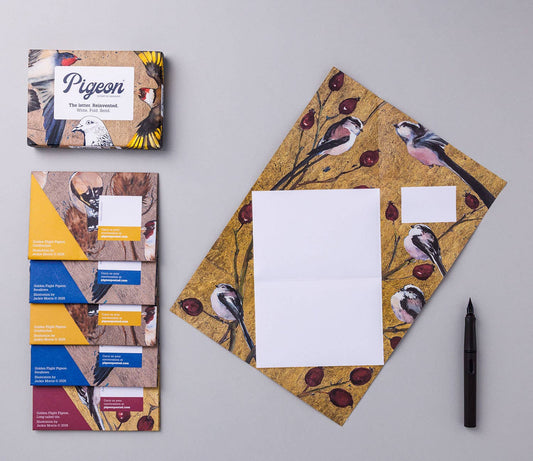Golden Flight Pigeon, Folding Letter Set – pack of 6 (US) - homesewn