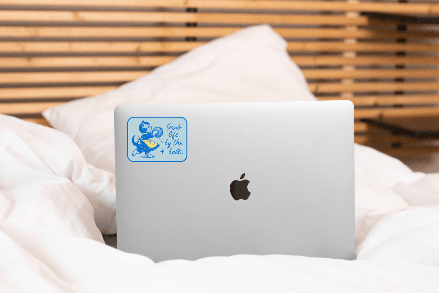 Grab Life by the Balls Sticker - cat, kitten, kitty, yarn - homesewn