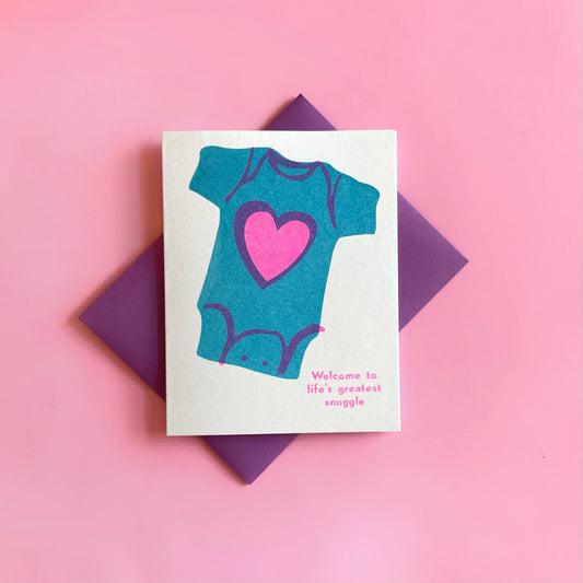 Greatest Snuggle Risograph Greeting Card - homesewn