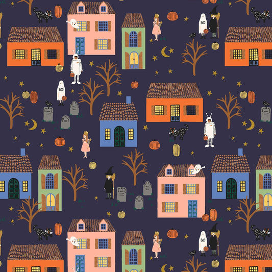 Halloween Night - Navy - Rifle Paper Co. Halloween - homesewn