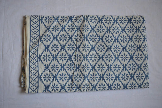 Hand Block Printed - Blue Trellis - homesewn