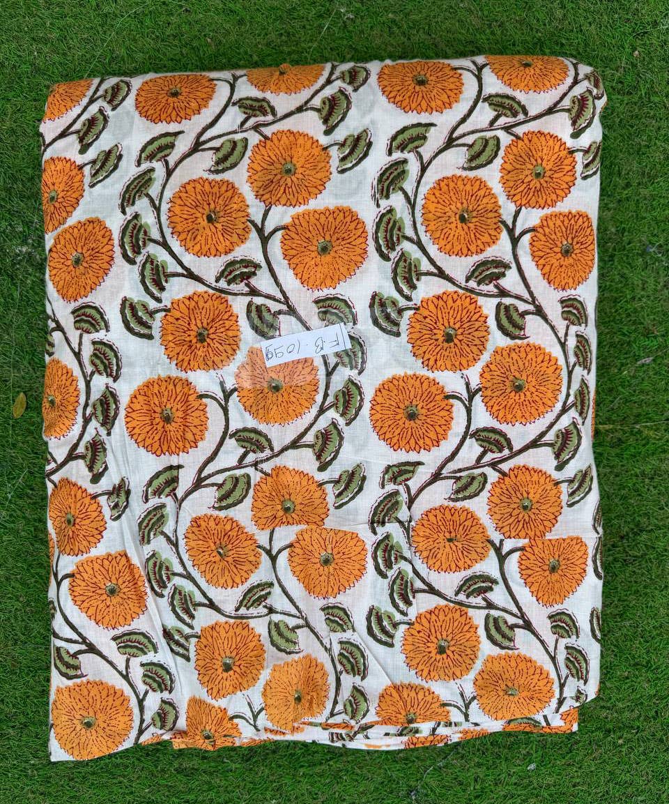 Hand Block Printed Indian Cotton Fabric - homesewn