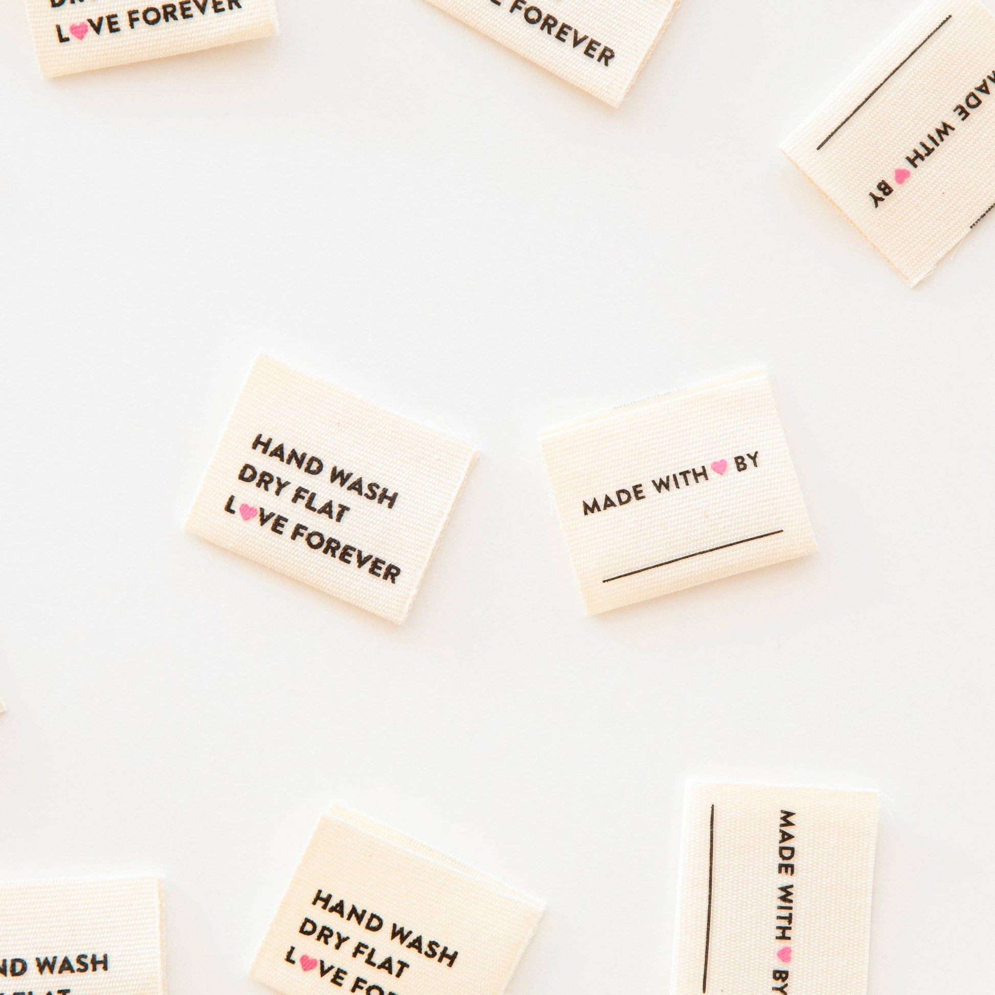 Hand Wash Dry Flat Organic Cotton Knitting and Sewing Labels - homesewn