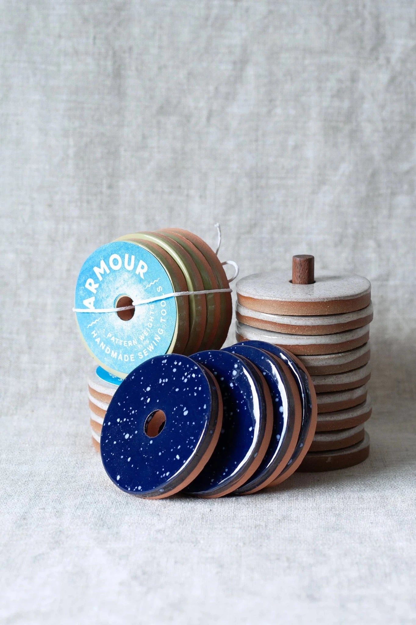 Handmade Ceramic Pattern Weights - Round - homesewn