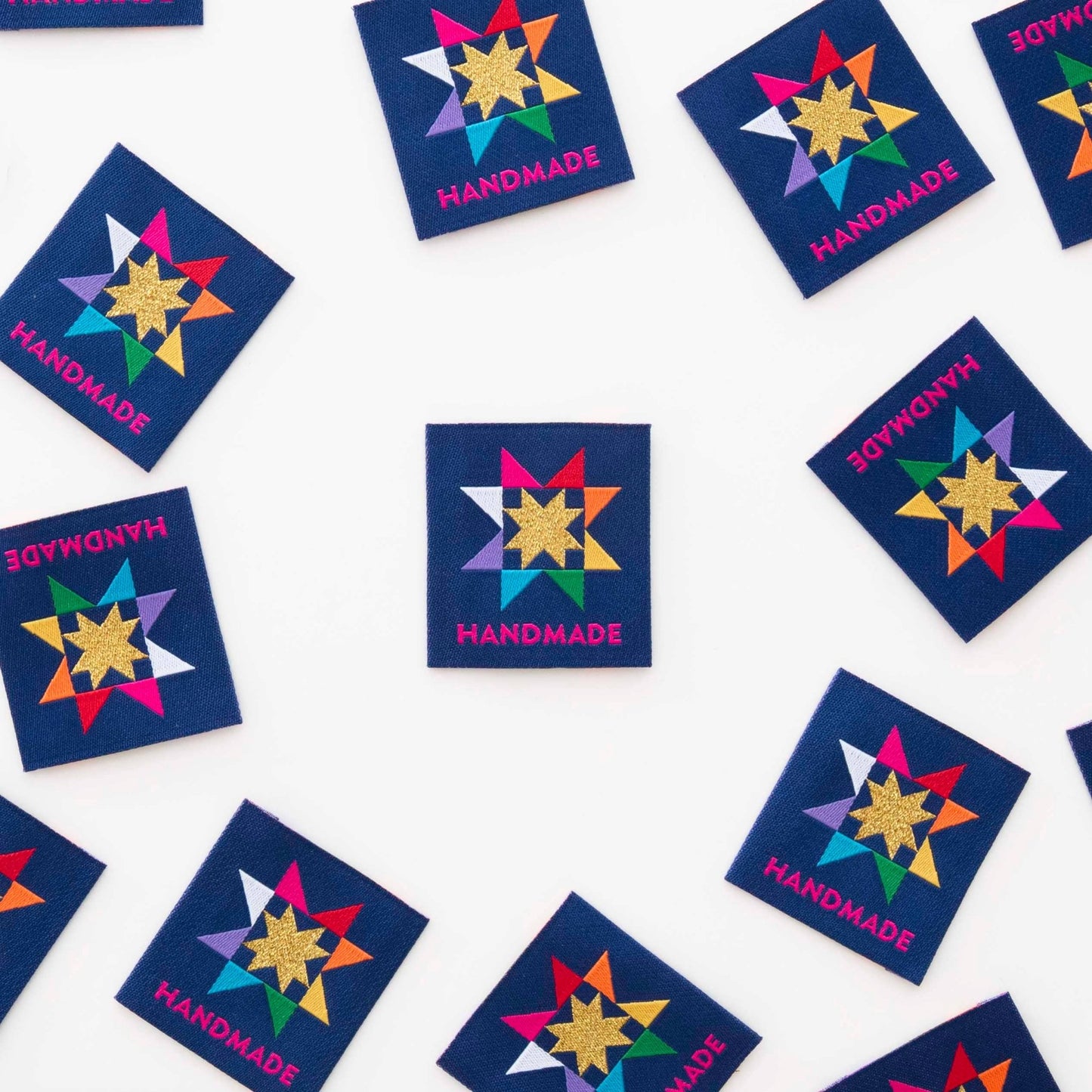 Handmade Quilt Star Large Woven Sewing and Quilting Labels - homesewn