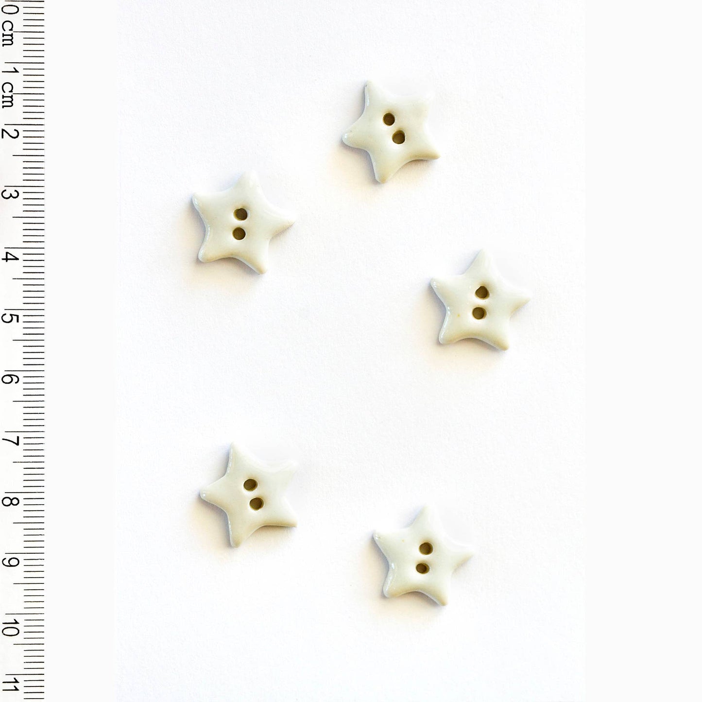 Handmade White Star Sewing Buttons - homesewn