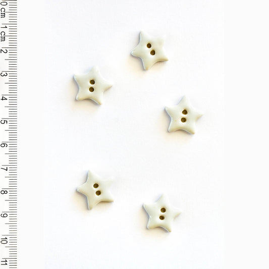 Handmade White Star Sewing Buttons - homesewn