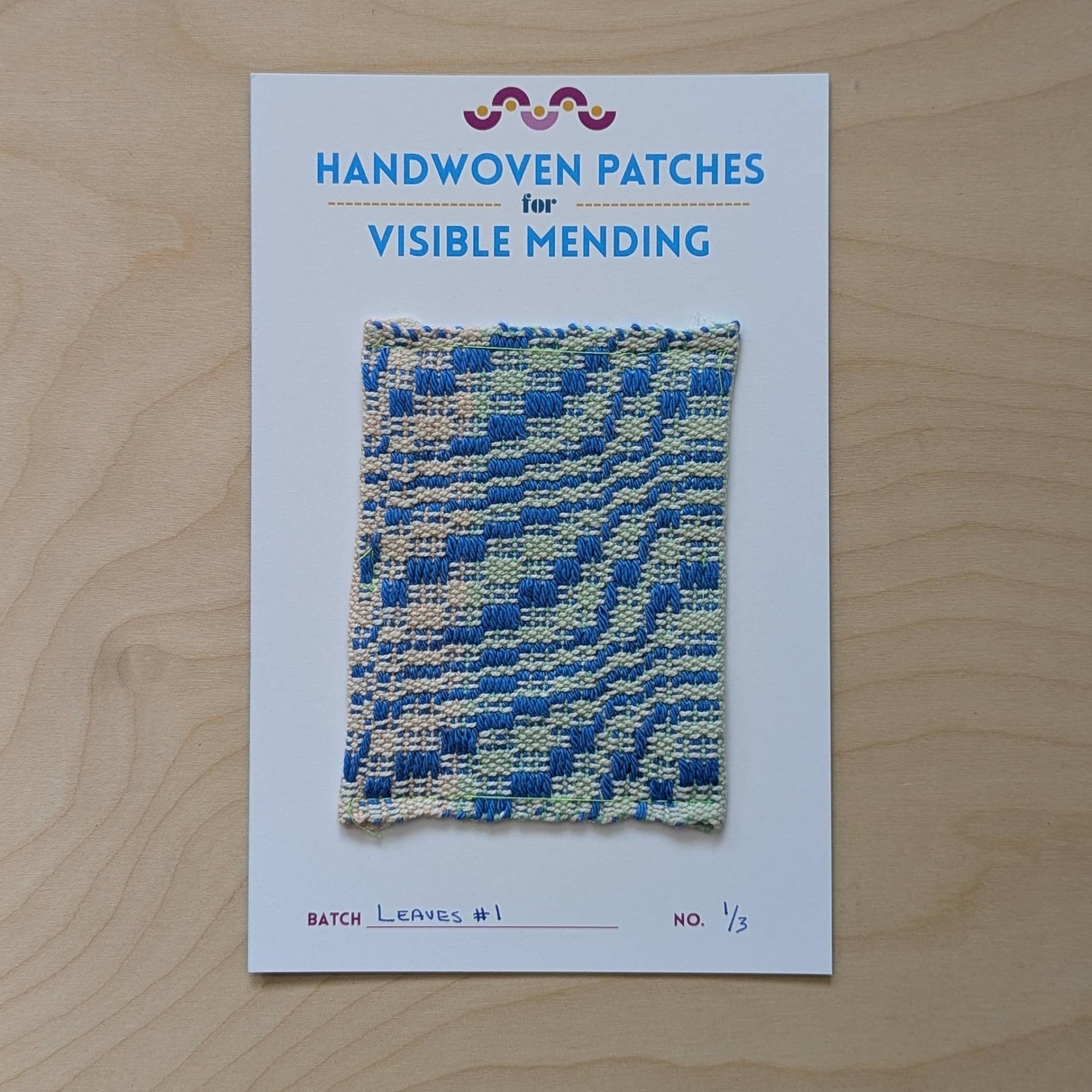 Handwoven Sew - on Patch - No. 1/3 from Leaves Batch - homesewn