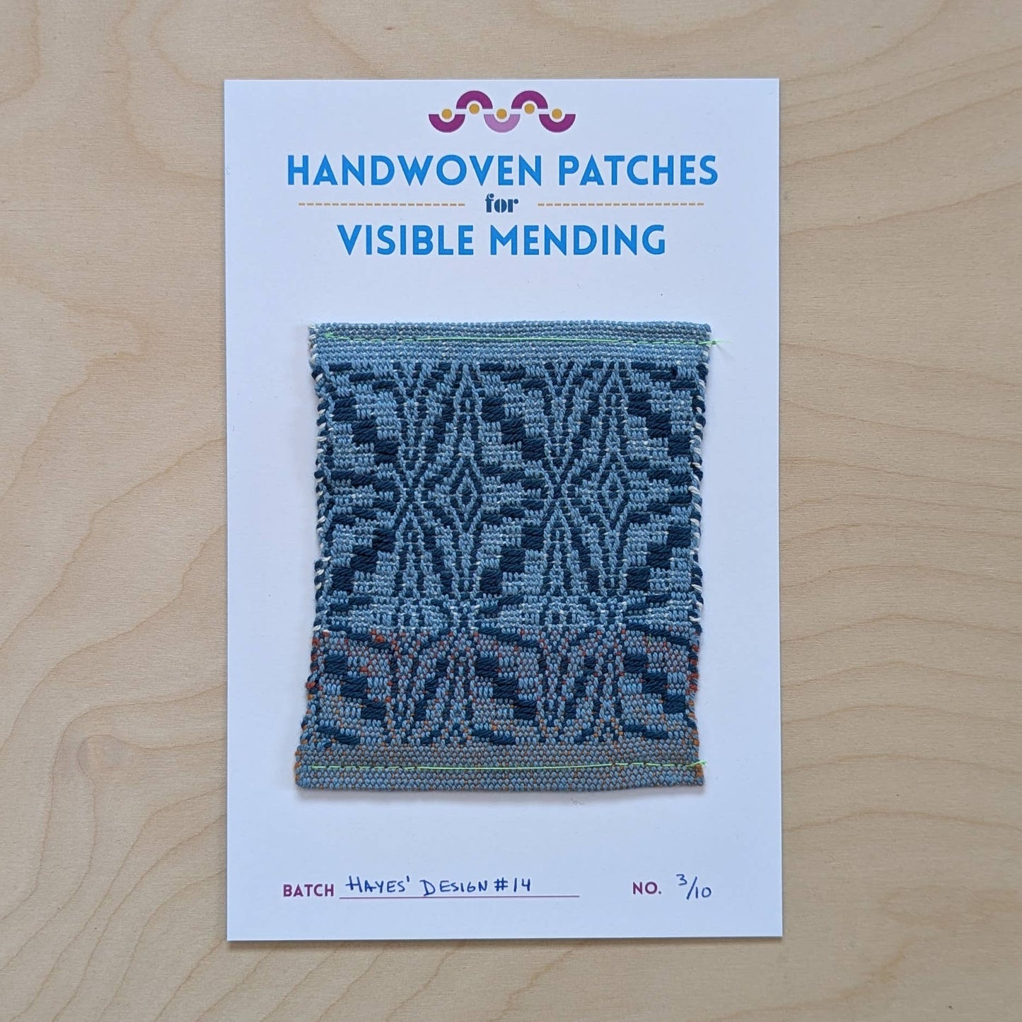 Handwoven Sew - on Patch - No. 3/10 from Hayes' Design Batch - homesewn