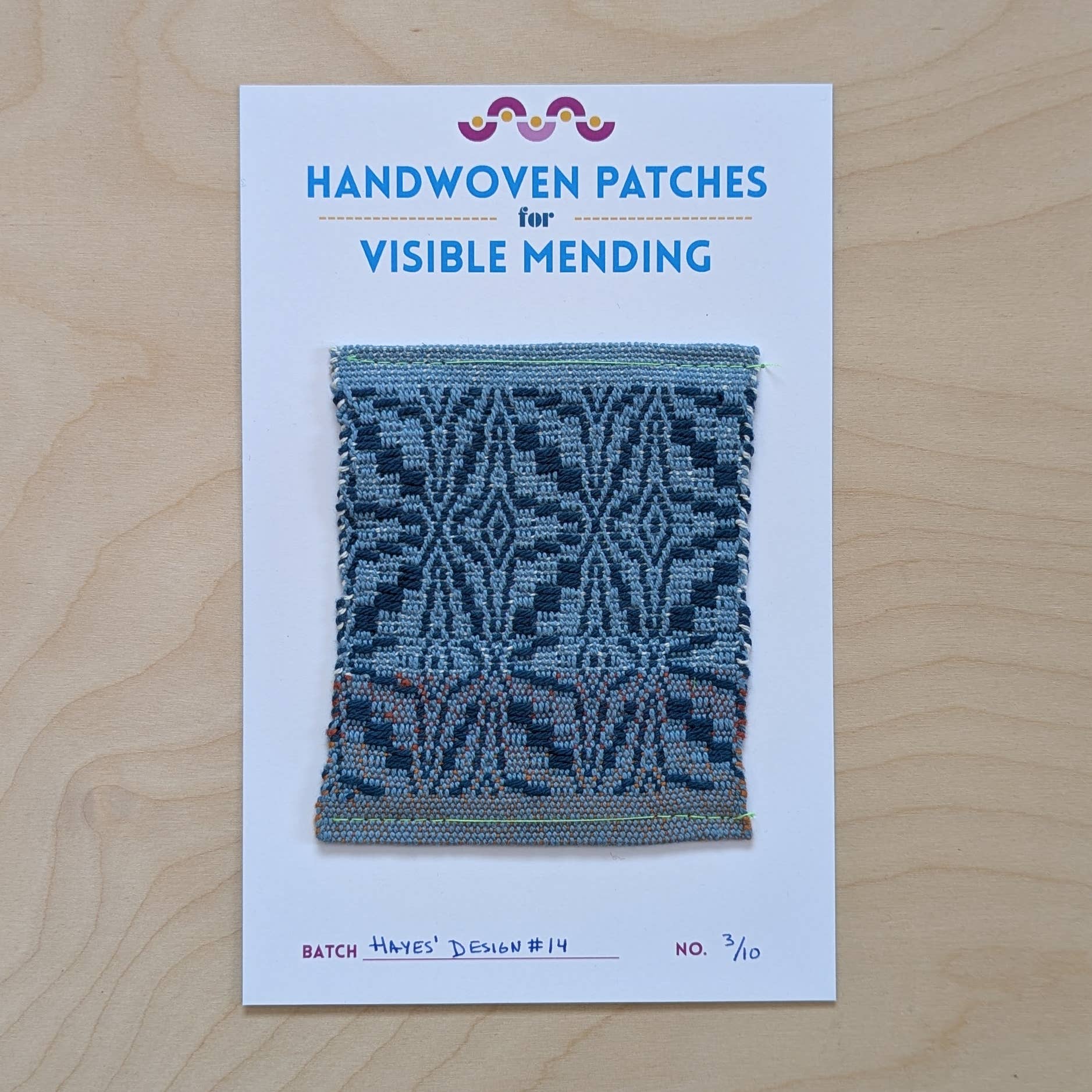 Handwoven Sew - on Patch - No. 3/10 from Hayes' Design Batch - homesewn