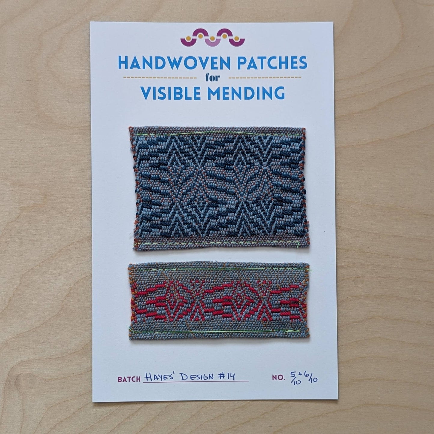 Handwoven Sew - on Patch - No. 5&6/10 from Hayes' Design Batch - homesewn