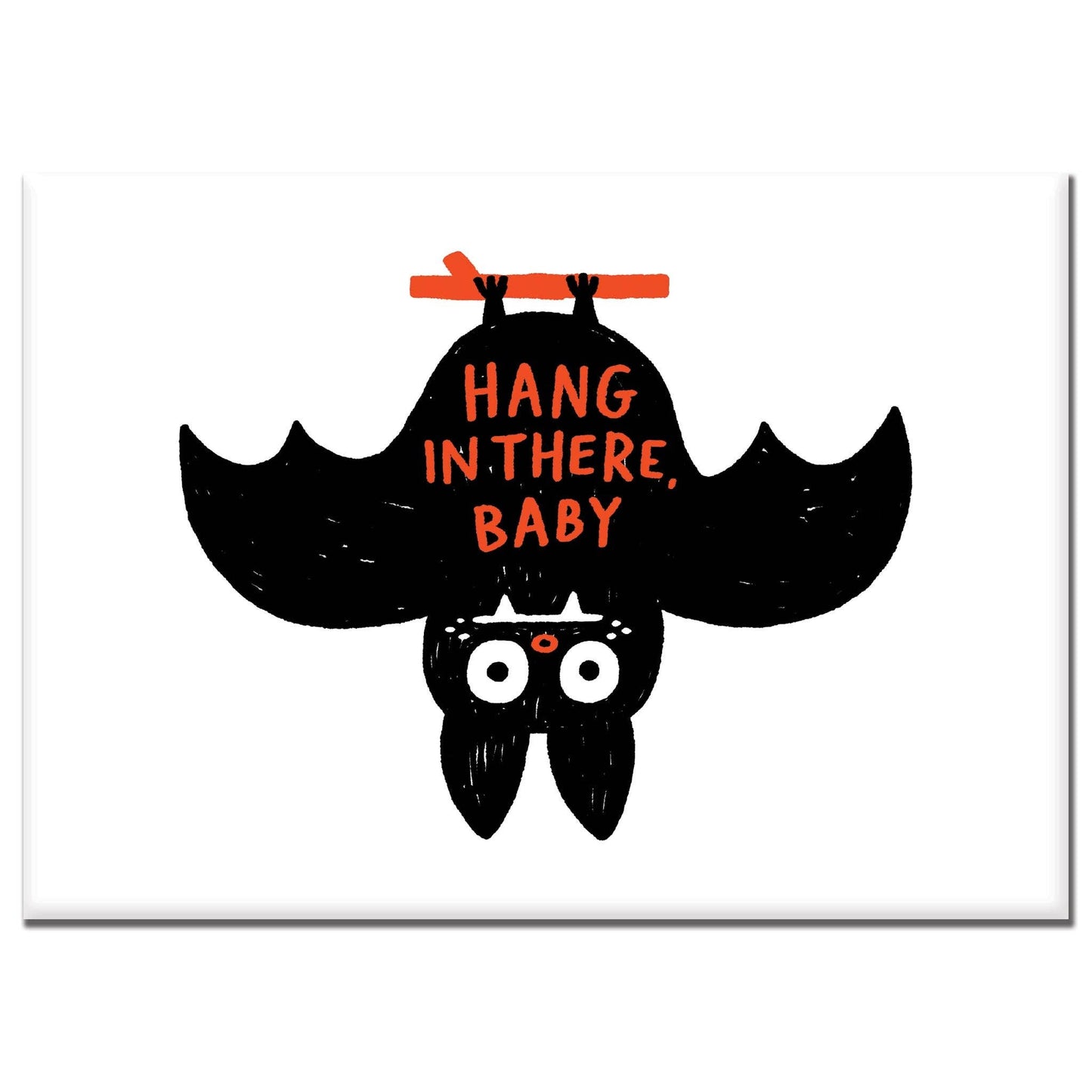 Hang in There Baby Bat Rectangle Magnet by Gemma Correll - homesewn