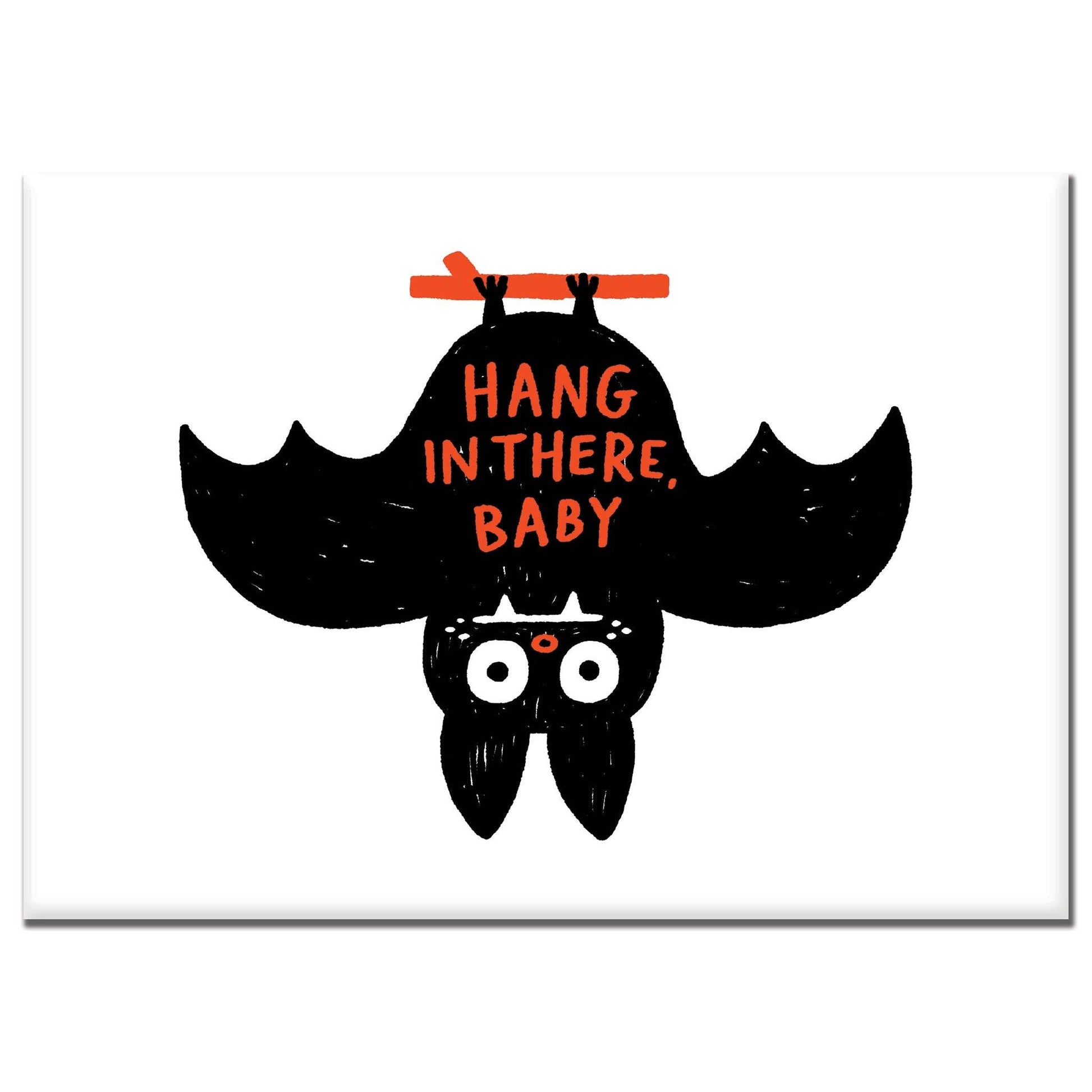 Hang in There Baby Bat Rectangle Magnet by Gemma Correll - homesewn