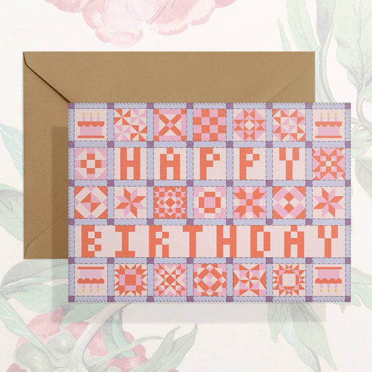Happy Birthday (Patchwork Quilt) Card | Birthday Card - homesewn