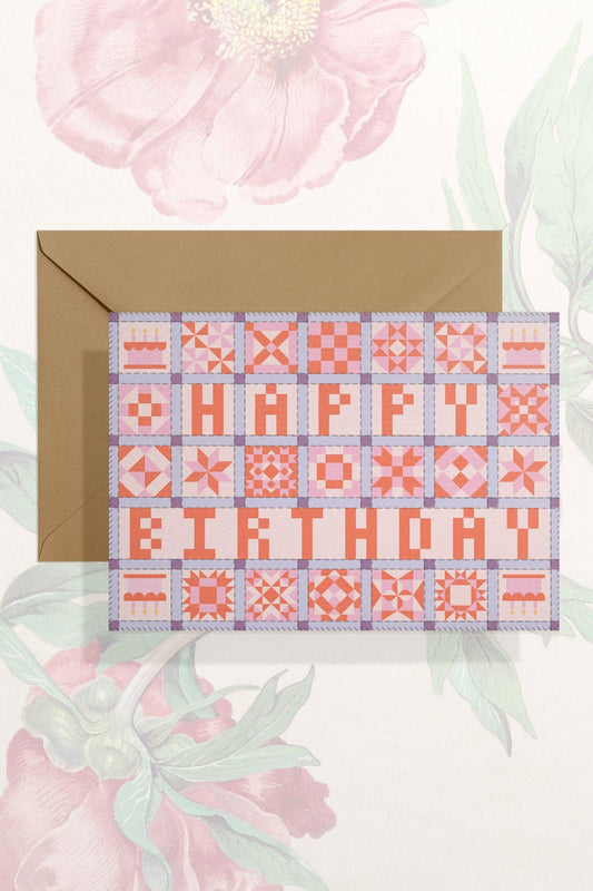 Happy Birthday (Patchwork Quilt) Card | Birthday Card - homesewn