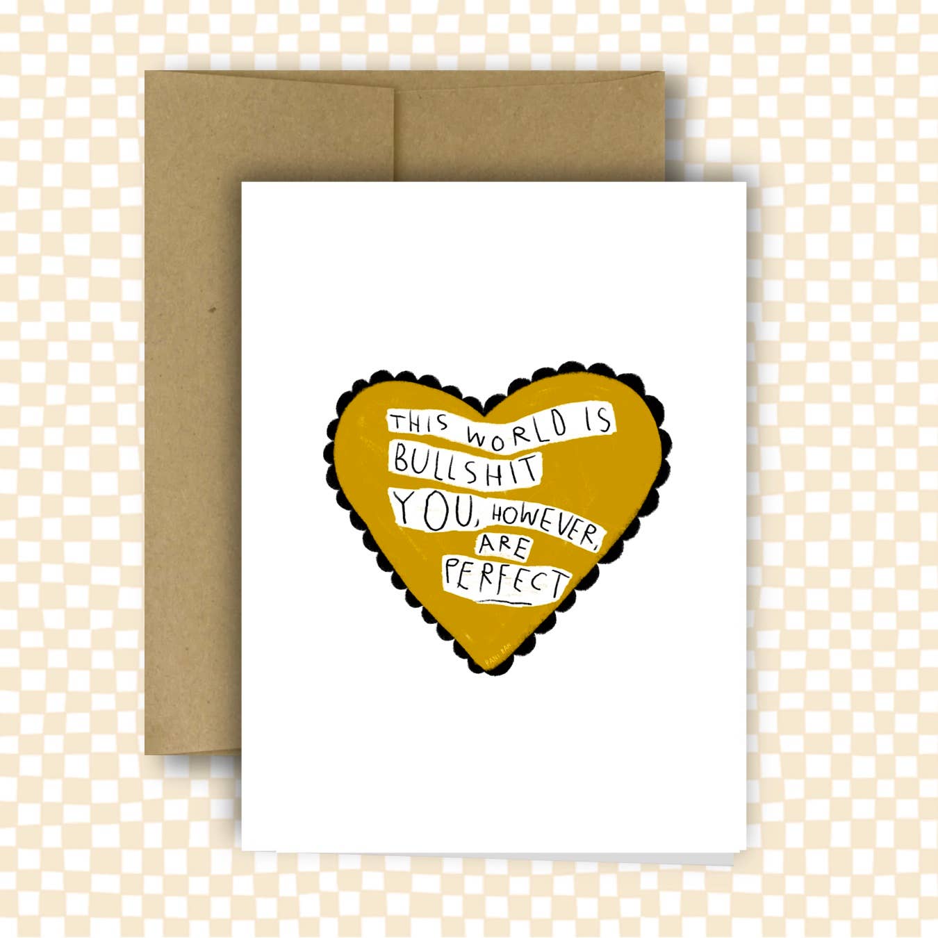 *HEART* THIS WORLD IS BULLSHIT Greeting Card - homesewn