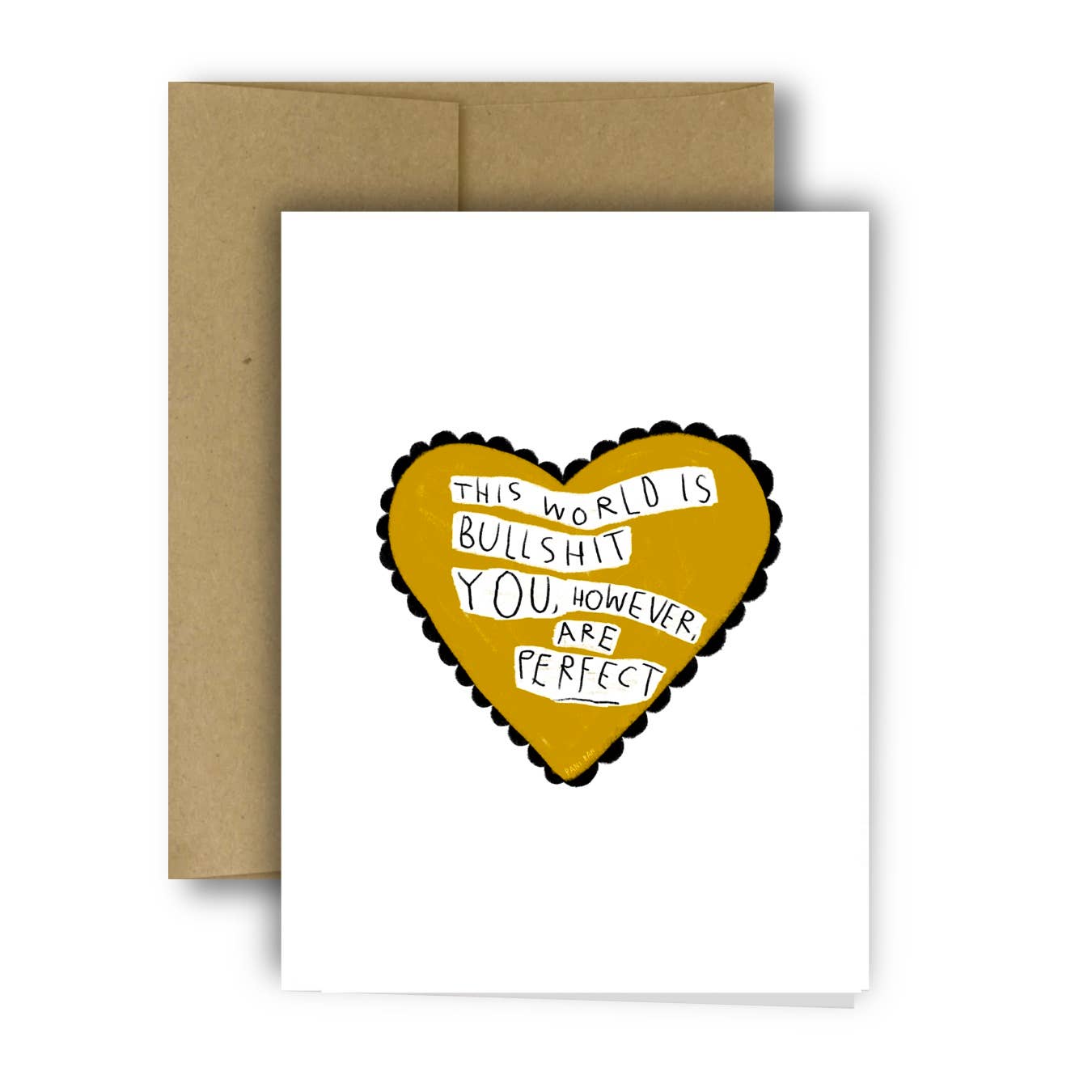 *HEART* THIS WORLD IS BULLSHIT Greeting Card - homesewn