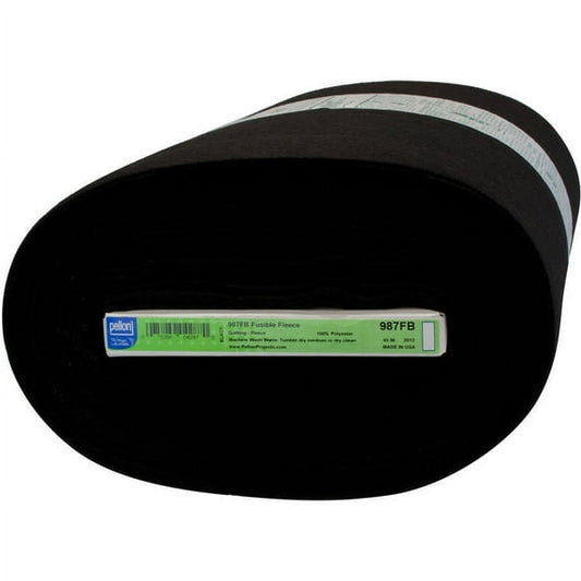 Heavyweight Fusible Fleece Black 45" SOLD BY THE 1/4 YARD - homesewn